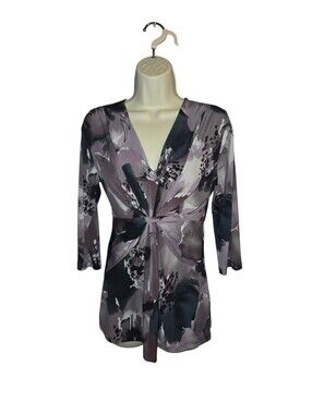Slimpact Y2k Babydoll Purple 3/4sleeve Blouse, Small, Whimsy Fairy Office‎